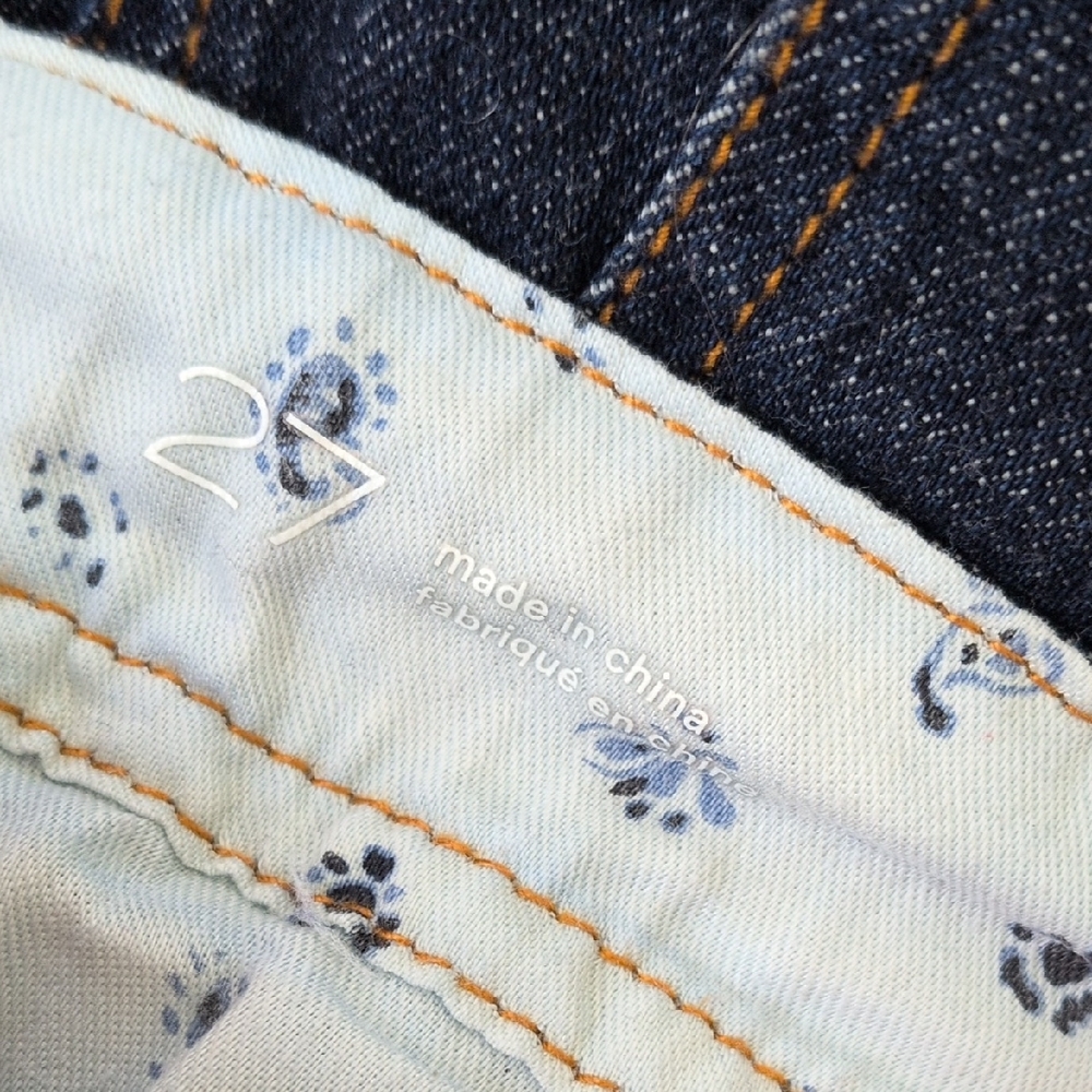 PILCRO I Lightweight Stretch Cuffed Dark Blue Denim Jean Shorts, 27 - Picture 10 of 12